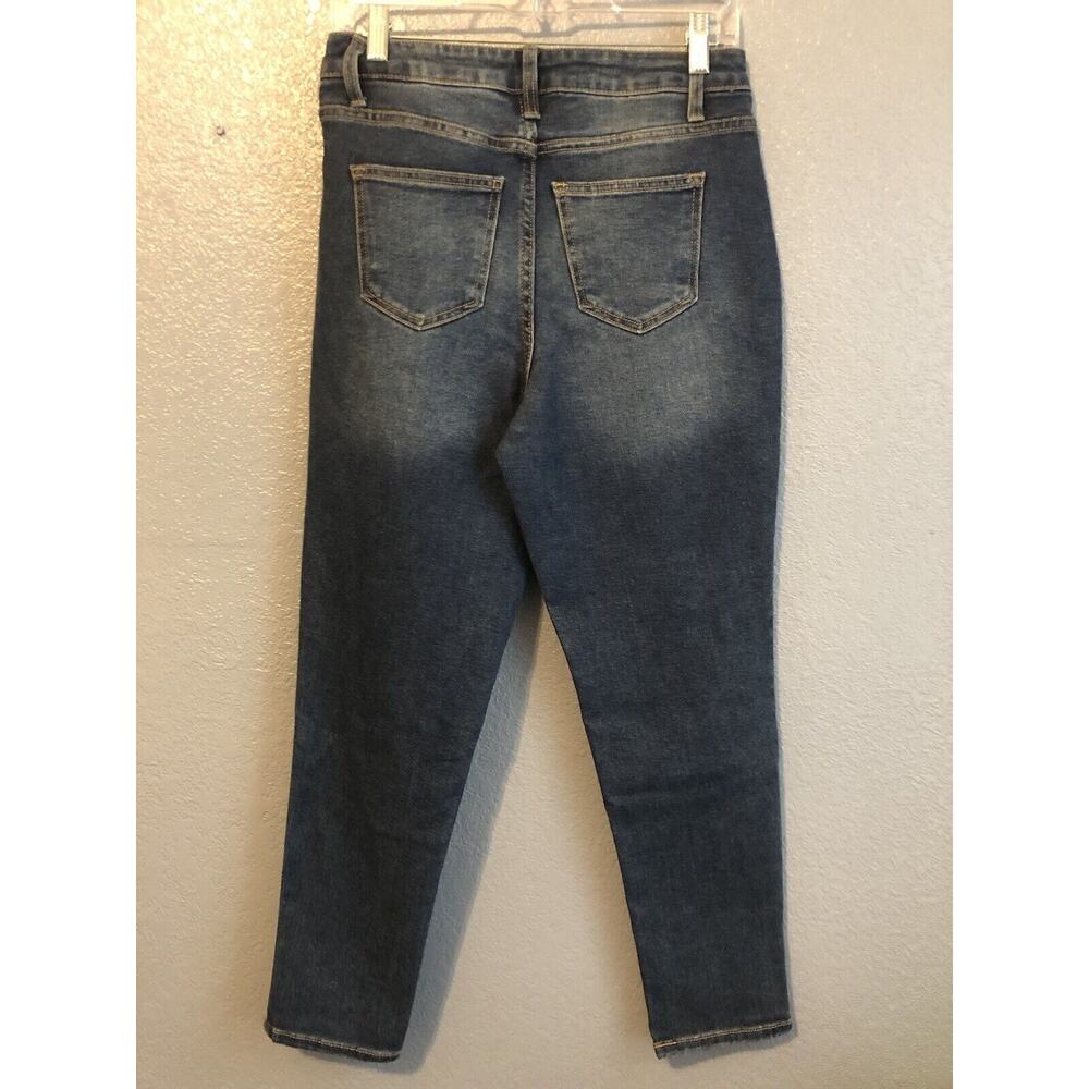 New Time And Tru Womens High Rise Mom Jeans Size 4 Regular Denim Dark Wash Pants - Picture 8 of 8